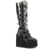 Demonia SWING-815C Smoke Vegan Platform Knee Boots