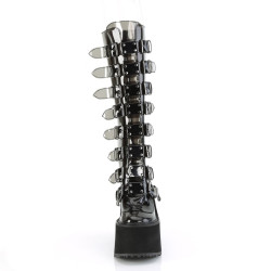 Demonia SWING-815C Smoke Vegan Platform Knee Boots