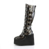 Demonia SWING-815C Smoke Vegan Platform Knee Boots