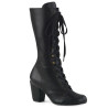 Demonia VIVIKA-205 Black Vegan Block Heel Knee Boots