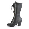 Demonia VIVIKA-205 Black Vegan Block Heel Knee Boots