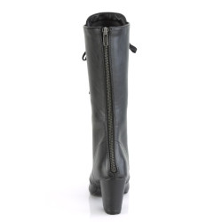 Demonia VIVIKA-205 Black Vegan Block Heel Knee Boots