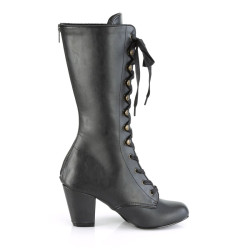 Demonia VIVIKA-205 Black Vegan Block Heel Knee Boots