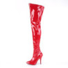 Pleaser SEDUCE-3000 Red Stiletto Heeled Thigh Boots