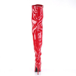 Pleaser SEDUCE-3000 Red Stiletto Heeled Thigh Boots