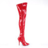 Pleaser SEDUCE-3000 Red Stiletto Heeled Thigh Boots