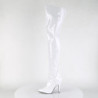 Pleaser SEDUCE-3000 White Stiletto Heeled Thigh Boots