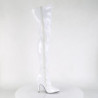 Pleaser SEDUCE-3000 White Stiletto Heeled Thigh Boots