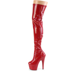 Pleaser ADORE-3000HWR Red Hologram Overknee Boots
