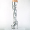 Pleaser ADORE-3000HWR Silver Hologram Overknee Boots
