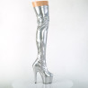 Pleaser ADORE-3000HWR Silver Hologram Overknee Boots