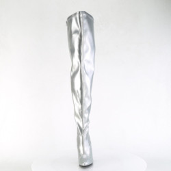 Pleaser SEDUCE-3000WC Silver Wide Shaft Thigh Boots