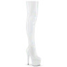 Pleaser ADORE-3000HWR White Hologram Overknee Boots