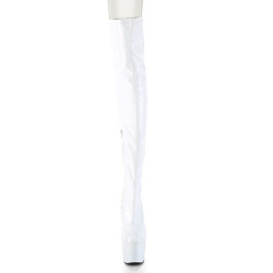 Pleaser ADORE-3000HWR White Hologram Overknee Boots