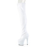Pleaser ADORE-3000HWR White Hologram Overknee Boots