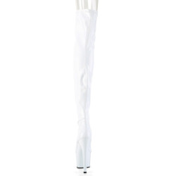 Pleaser ADORE-3000HWR White Hologram Overknee Boots