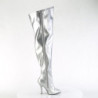 Pleaser SEDUCE-3000WC Silver Wide Shaft Thigh Boots