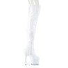 Pleaser ADORE-3000HWR White Hologram Overknee Boots