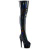 Pleaser ADORE-3011HWR Black Hologram Overknee Boots