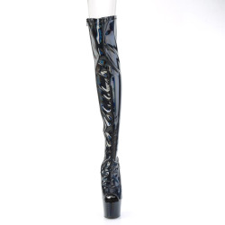 Pleaser ADORE-3011HWR Black Hologram Overknee Boots
