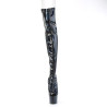 Pleaser ADORE-3011HWR Black Hologram Overknee Boots