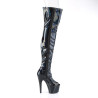 Pleaser ADORE-3011HWR Black Hologram Overknee Boots