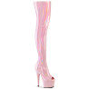 Pleaser ADORE-3011HWR Rose Hologram Overknee Boots