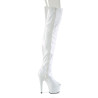Pleaser ADORE-3011HWR White Hologram Overknee Boots