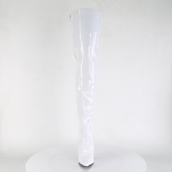 Pleaser SEDUCE-3010 White Heeled Thigh High Boots
