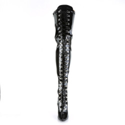 Pleaser SEDUCE-3024 Patent Laced Thigh High Boots