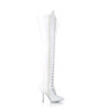 Pleaser SEDUCE-3024 White Laced Thigh High Boots