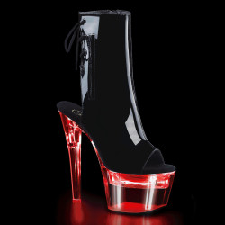 Pleaser FLASHDANCE-1018-7 Black Patent Transparent Boots