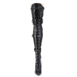 Pleaser SEDUCE-3028 Vegan Buckle Thigh High Boots