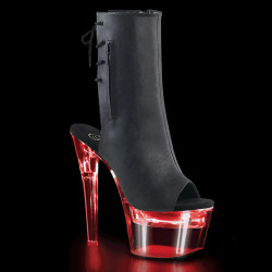 Pleaser FLASHDANCE-1018-7 Black Vegan Leather Transpare