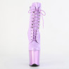 Pleaser FLAMINGO-1020 Lavender Patent Chrome Ankle Boots