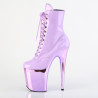 Pleaser FLAMINGO-1020 Lavender Patent Chrome Ankle Boots