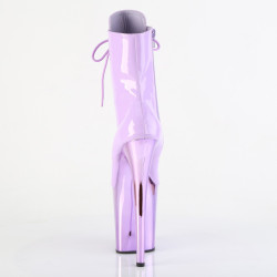 Pleaser FLAMINGO-1020 Lavender Patent Chrome Ankle Boots
