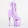 Pleaser FLAMINGO-1020 Lavender Patent Chrome Ankle Boots