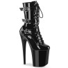 Pleaser FLAMINGO-1043 Black Patent Women Ankle Boots
