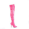 Pleaser SEDUCE-3028 Pink Buckle Thigh High Boots
