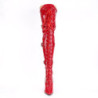 Pleaser SEDUCE-3028 Red Buckle Thigh High Boots