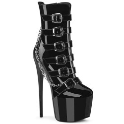 Pleaser JUBILANT-1015 Black Patent Women Ankle Boots