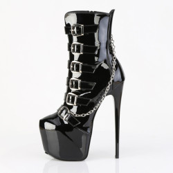 Pleaser JUBILANT-1015 Black Patent Women Ankle Boots