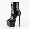 Pleaser JUBILANT-1015 Black Patent Women Ankle Boots