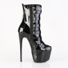 Pleaser JUBILANT-1015 Black Patent Women Ankle Boots