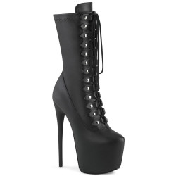 Pleaser JUBILANT-1048 Black Vegan Leather Ankle Boots