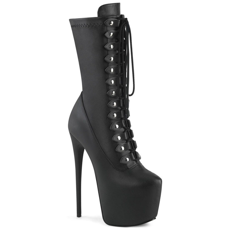 Pleaser JUBILANT-1048 Black Vegan Leather Ankle Boots Pleaser JUBILANT-1048 Black Vegan Leather Ankle Boots