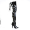 Pleaser JUBILANT-1048 Black Vegan Leather Ankle Boots