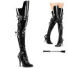 Pleaser JUBILANT-1048 Black Vegan Leather Ankle Boots