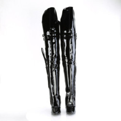 Pleaser JUBILANT-1048 Black Vegan Leather Ankle Boots